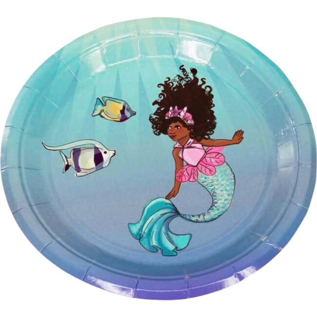 Small Mermaid Paper Party Plates, Set of 8