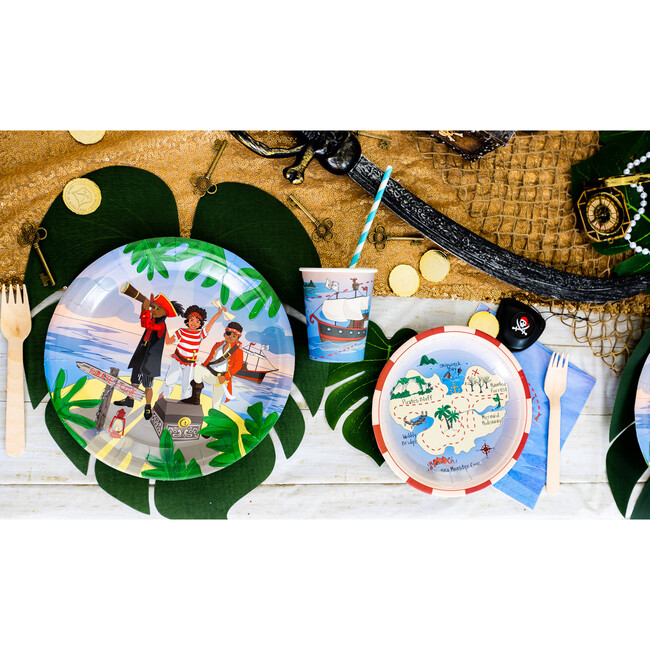 Small Pirate Paper Party Plates, Set of 8