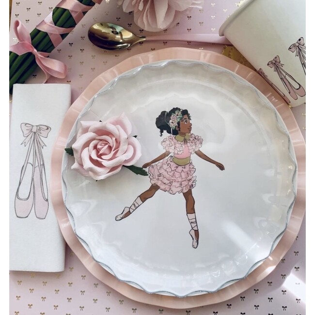 Large Ballerina Paper Party Plates, Set of 8