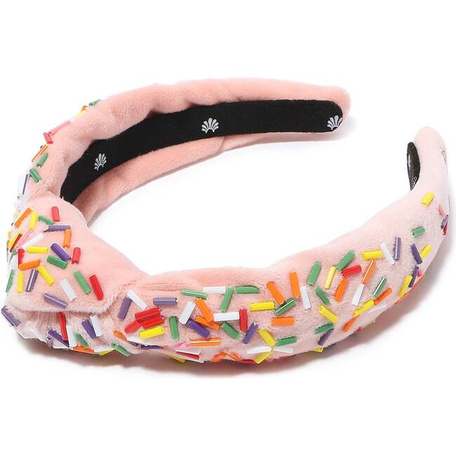 Beaded Birthday Cake Kids Knotted Headband, Pink - Hair Accessories - 1