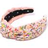 Women's Beaded Birthday Cake Knotted Headband, Pink - Hair Accessories - 1 - thumbnail