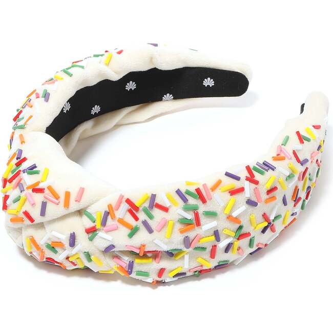 Women's Beaded Birthday Cake Knotted Headband, Beige - Hair Accessories - 1