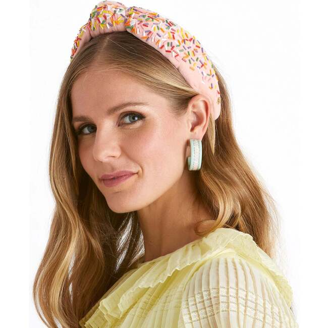 Women's Beaded Birthday Cake Knotted Headband, Pink - Hair Accessories - 2