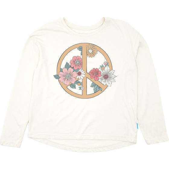 Cultivate Peace Long Sleeve Tee, White - T-Shirts - 1