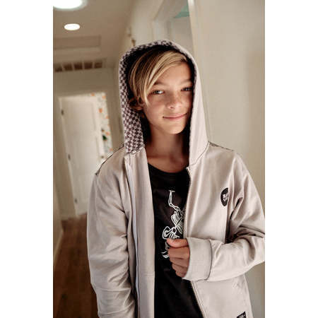 Check Mate Zip Hoodie, Grey - Jackets - 2