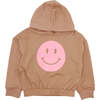 Happy Face Hooded Sweatshirt, Brown - Sweatshirts - 1 - thumbnail