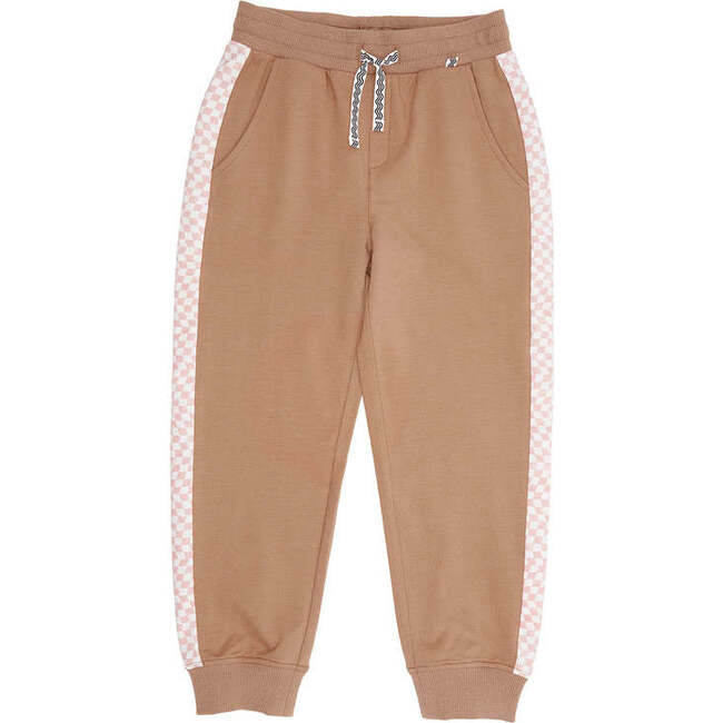 Happy Face Jogger, Brown - Sweatpants - 1