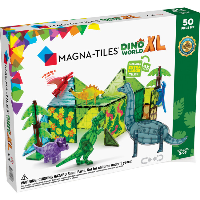 Magna-Tiles Dino World XL 50-Piece Set - STEM Toys - 2