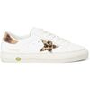 May Leather Upper Leopard Sneakers, White - Sneakers - 1 - thumbnail