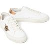 May Leather Upper Leopard Sneakers, White - Sneakers - 2