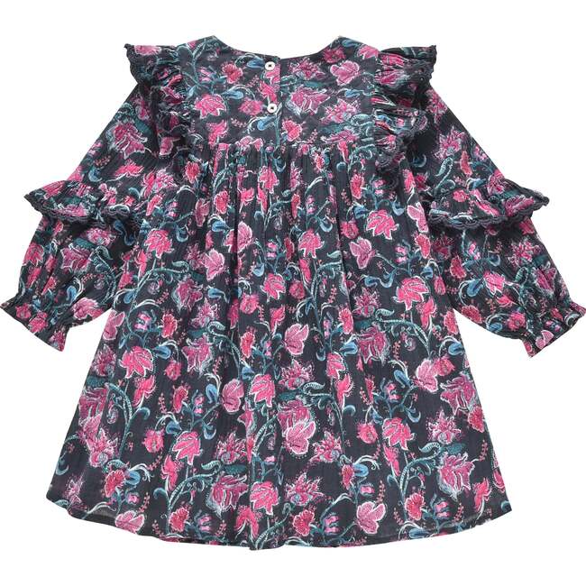 Lara Charcoal Wild Flowers Dress, Multicolored - Dresses - 5
