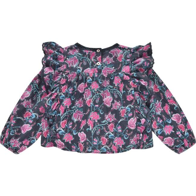Celia Charcoal Wild Flowers Blouse, Multicolored - Blouses - 5