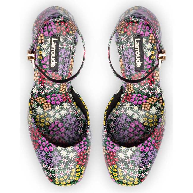Ari Pump, Black Mixed Flowers - Dress Shoes - 3