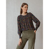 Women's Floral Julia Blouse, Navy - Blouses - 3