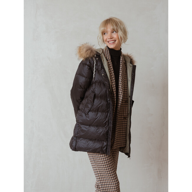 Women's Reversible Oslo Puffercoat, Black - Coats - 3