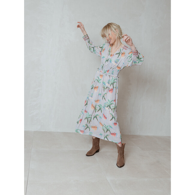 Women's Palmtree Maxi Dress, Multi - Dresses - 3
