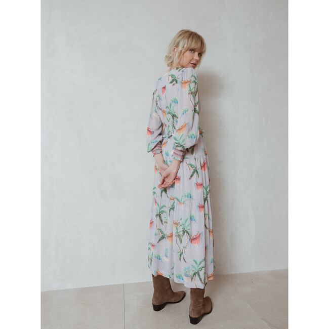 Women's Palmtree Maxi Dress, Multi - Dresses - 4