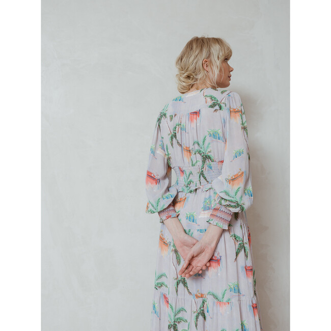 Women's Palmtree Maxi Dress, Multi - Dresses - 5