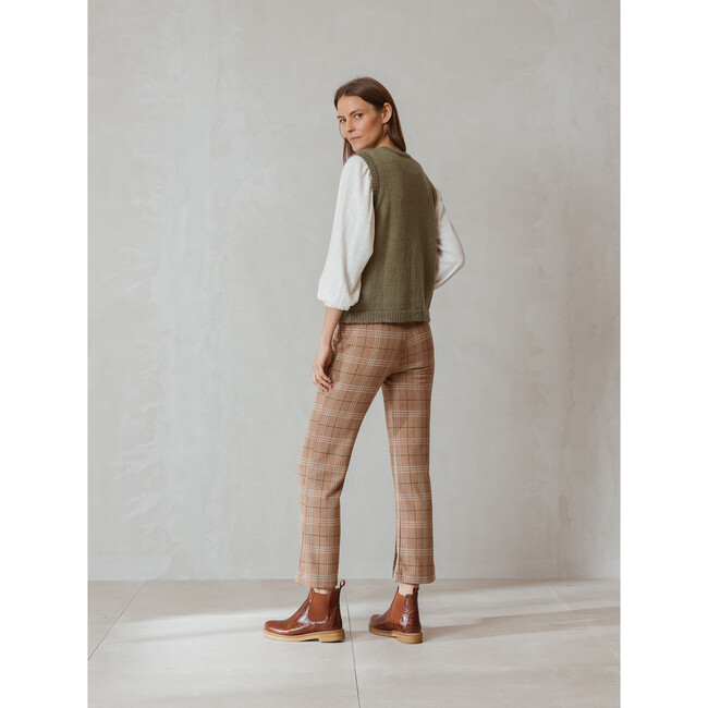 Women's Cable Mohair Waistcoat, Green - Coats - 4