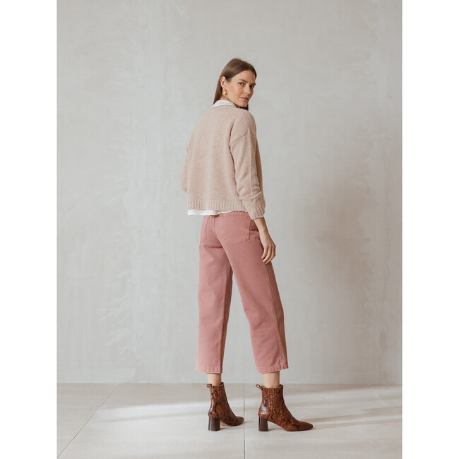 Women's Short Alpaca Cardigan, Natural - Cardigans - 4