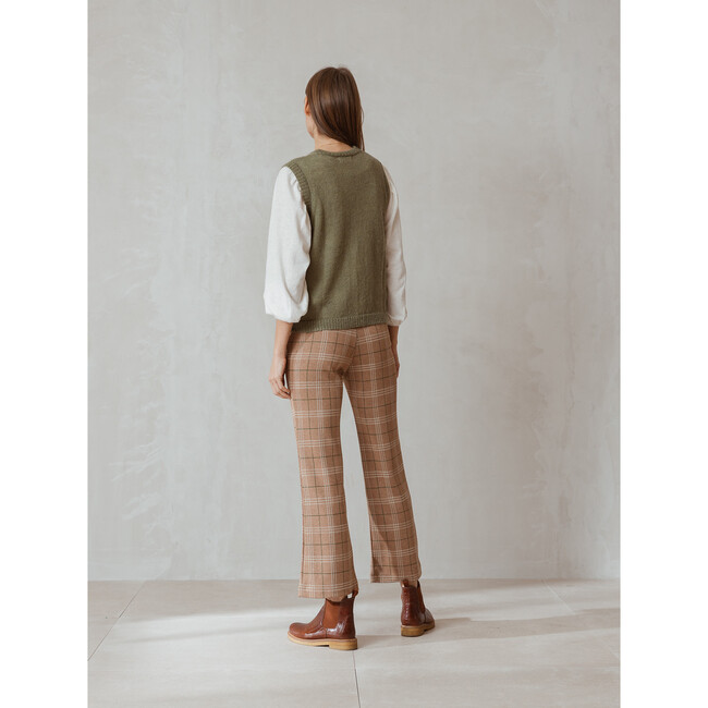 Women's Cable Mohair Waistcoat, Green - Coats - 5