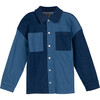 Eric Button Down Shirt, Colorblock Denim - Shirts - 1 - thumbnail