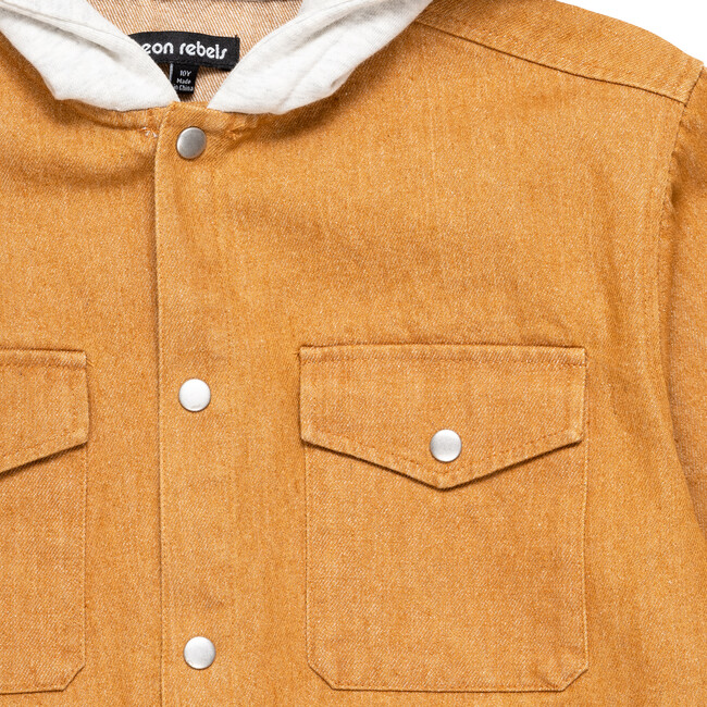 Calder Hooded Overshirt, Buckskin - Shirts - 4