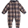 Baby Lou Puffer One Piece, Blue & Navy Plaid - One Pieces - 1 - thumbnail