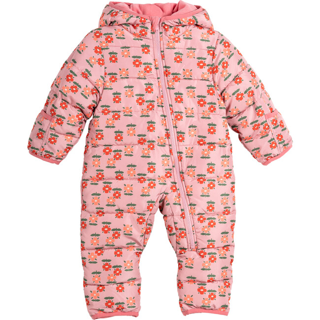 Baby Lou Puffer One Piece, Dusty Pink Floral
