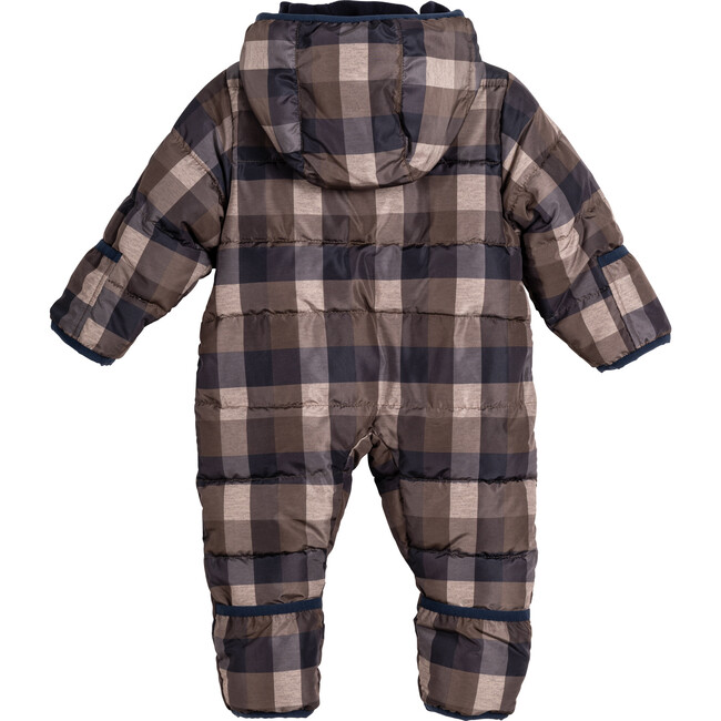 Baby Lou Puffer One Piece, Blue & Navy Plaid