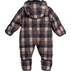 Baby Lou Puffer One Piece, Blue & Navy Plaid - One Pieces - 2 - thumbnail