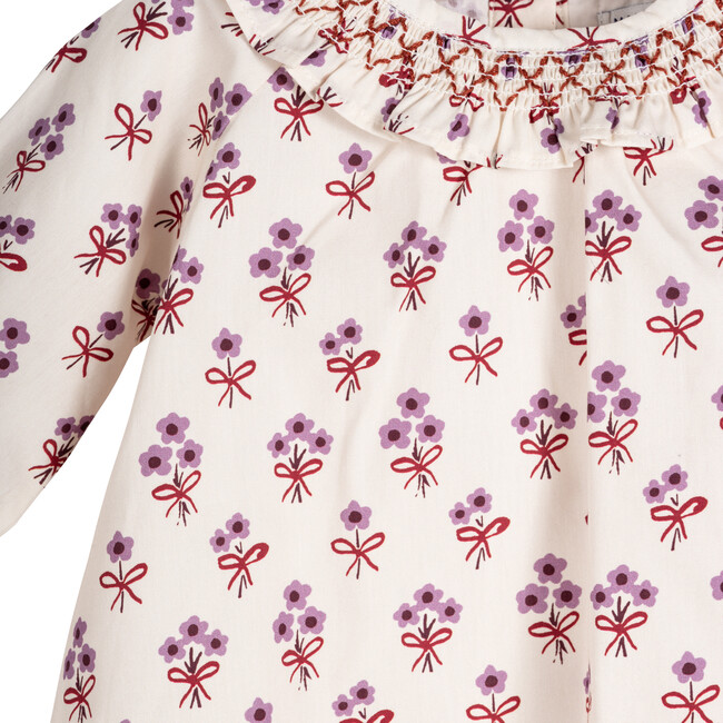 Baby Anna Dress with Bloomer, Lavender Ditsy Floral - Dresses - 3