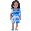 Sophia's by Teamson Kids - 18'' Doll - Stripe Romper & Thong Flip Flop, Blue - Doll Accessories - 2 - thumbnail