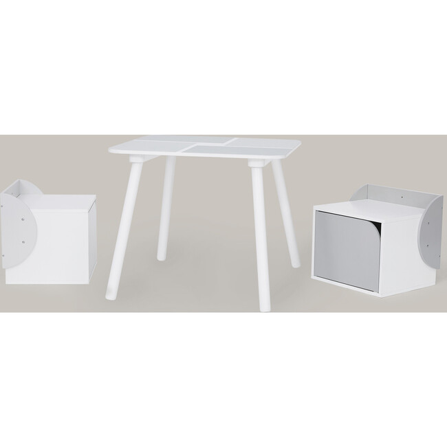 Fantasy Fields by Teamson Kids - Biscay Bricks Table & Chairs Kids Furniture, Grey