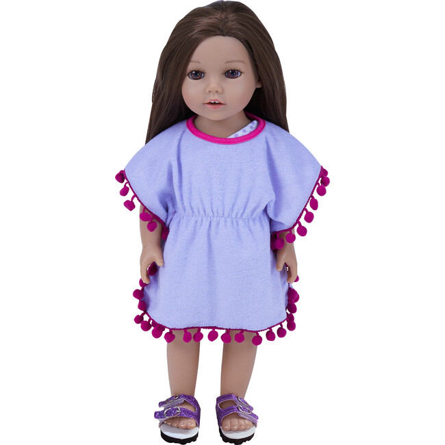 Sophia's by Teamson Kids - 18'' Doll - Cut-Out Bathing Suit, Cover Up & Sandal, Purple/Pink