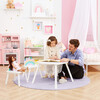 Fantasy Fields by Teamson Kids - Rainbow Fishnet Play Table & Chairs Kids Furniture, White - Play Tables - 2 - thumbnail