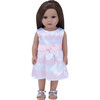 Sophia's by Teamson Kids - 18'' Doll - Stripe Satin Party Dress & Ankle Strap Sandals, Pink/White - Doll Accessories - 2 - thumbnail