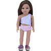 Sophia's by Teamson Kids - 18'' Doll - Cut-Out Bathing Suit, Cover Up & Sandal, Purple/Pink - Doll Accessories - 3 - thumbnail