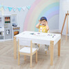 Fantasy Fields by Teamson Kids -  Play table & Chairs 3 pcs set with storage and 2 way table top, White - Play Tables - 2