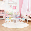 Fantasy Fields by Teamson Kids - Rainbow Fishnet Play Table & Chairs Kids Furniture, White - Play Tables - 3