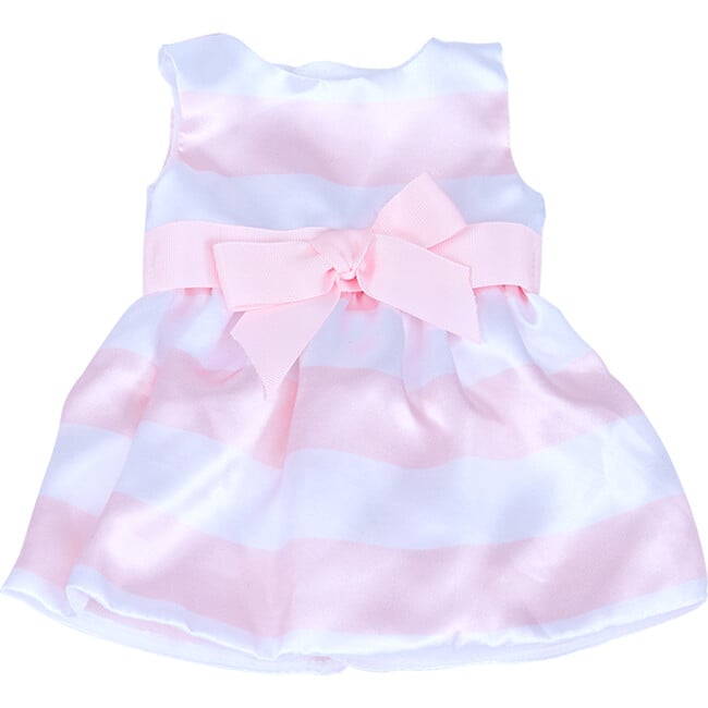 Sophia's by Teamson Kids - 18'' Doll - Stripe Satin Party Dress & Ankle Strap Sandals, Pink/White - Doll Accessories - 3