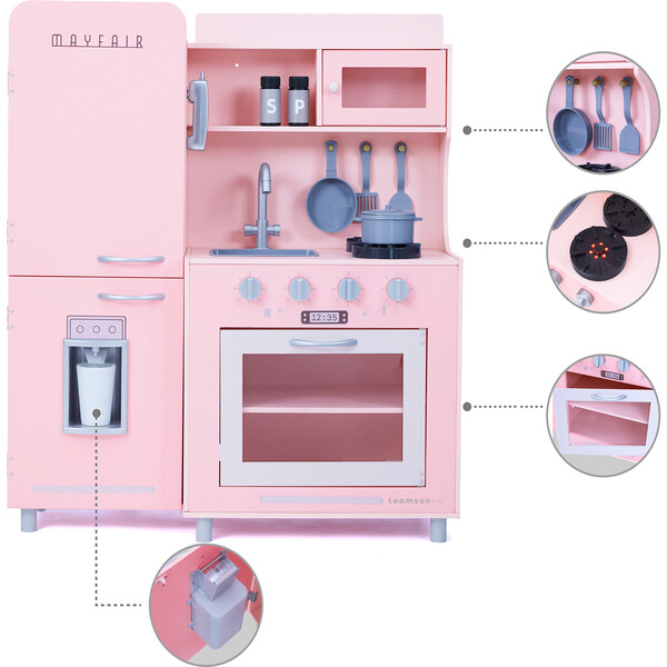 wooden pink oven toys kitchen microwave