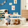 Fantasy Fields by Teamson Kids - Biscay Bricks Table & Chairs Kids Furniture, Grey - Play Tables - 2