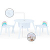 Fantasy Fields by Teamson Kids - Rainbow Fishnet Play Table & Chairs Kids Furniture, White - Play Tables - 5