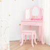 Fantasy Fields by Teamson Kids - Little Lady Alessandra Medium Corner Play Vanity, Pink - Play Tables - 3