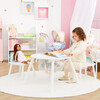Fantasy Fields by Teamson Kids - Rainbow Fishnet Play Table & Chairs Kids Furniture, White - Play Tables - 6