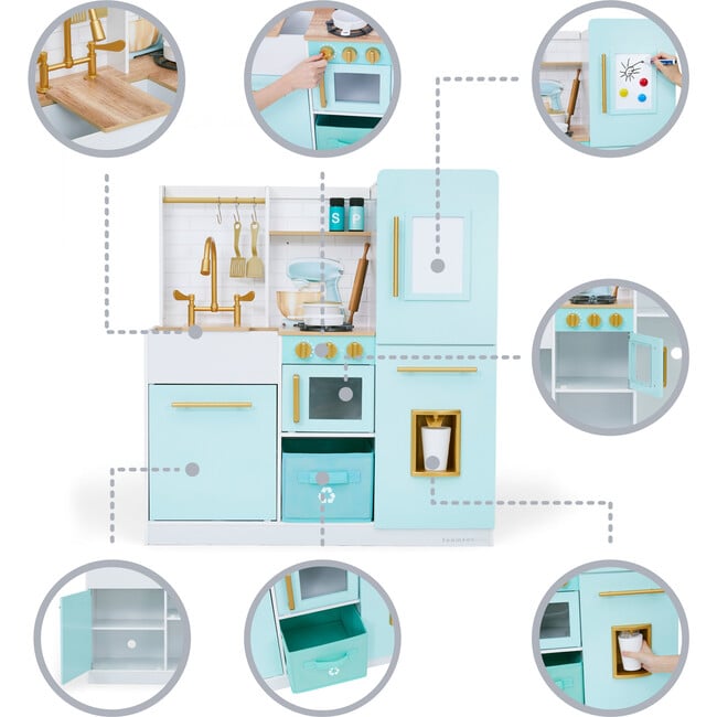 Teamson Kids - Biscay Delight Classic Play Kitchen, Mint - Play Kitchens - 5