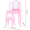 Fantasy Fields by Teamson Kids - Little Lady Alessandra Medium Corner Play Vanity, Pink - Play Tables - 4 - thumbnail