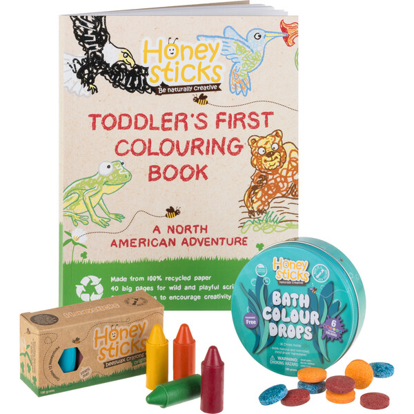 2 Pack] Natural Beeswax Crayons for Toddlers and Kids - Kid