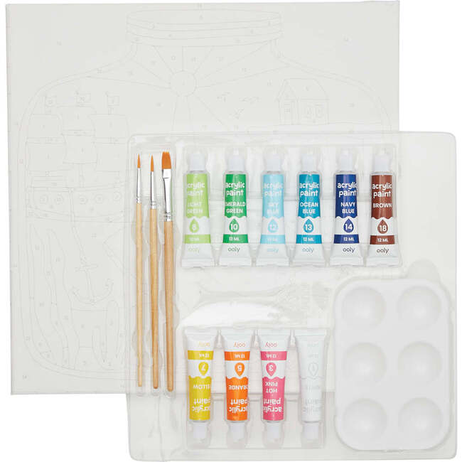 Colorific Canvas Paint By Number Kit: Tiny Treasures  - 15 PC Set